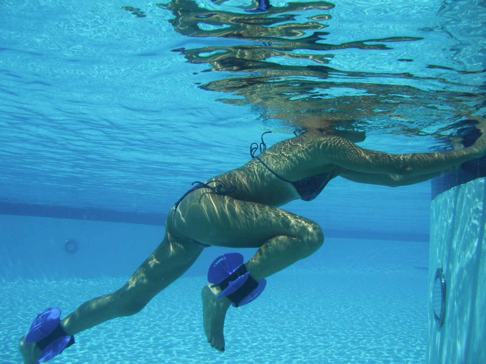 Private aquatic training session in a pool environment