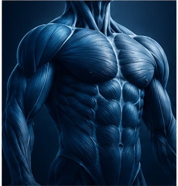 Monochromatic muscular anatomy illustration